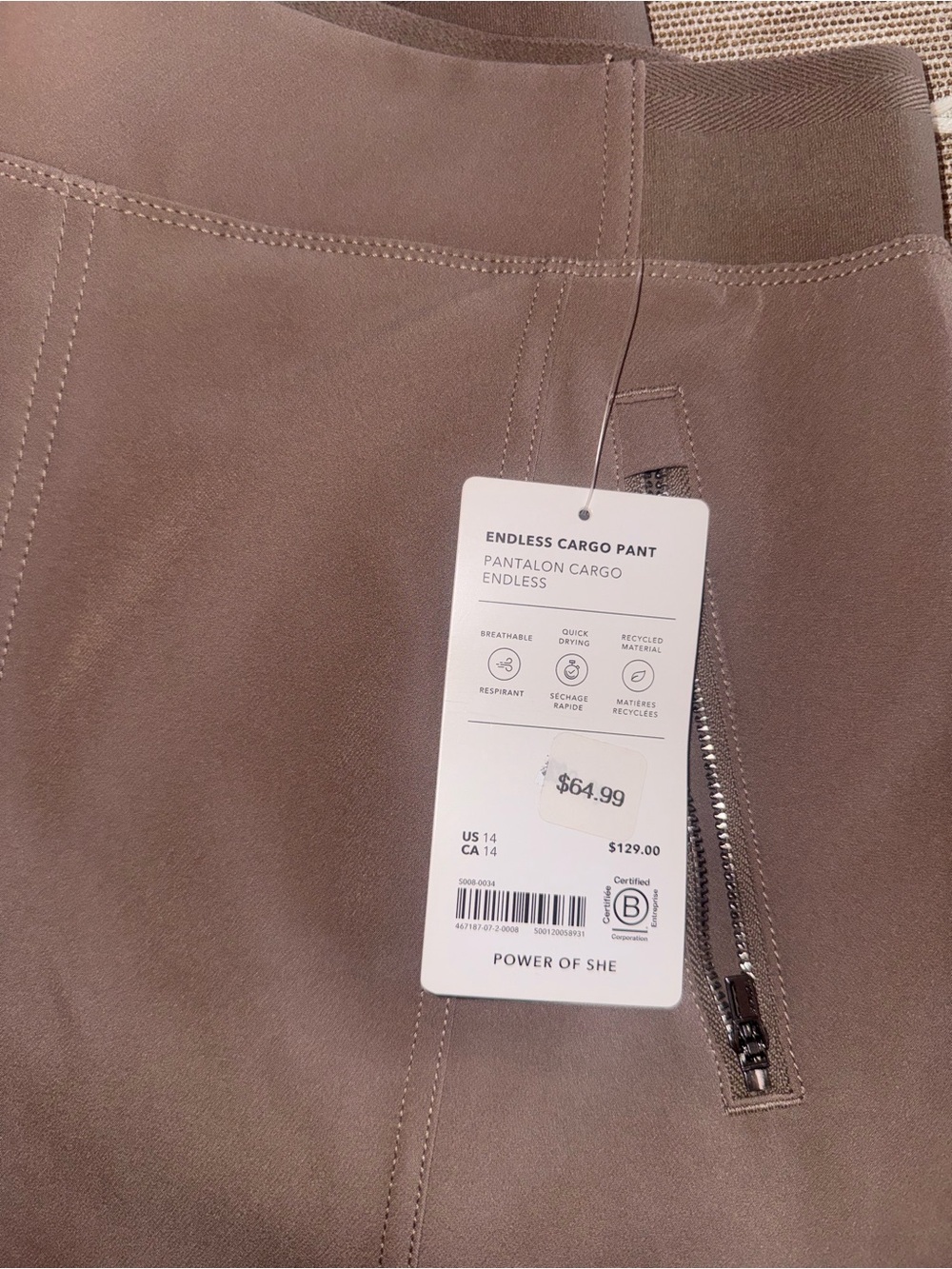 Athleta Women's Dark Brown Cargo Pants - Picture 3 of 6
